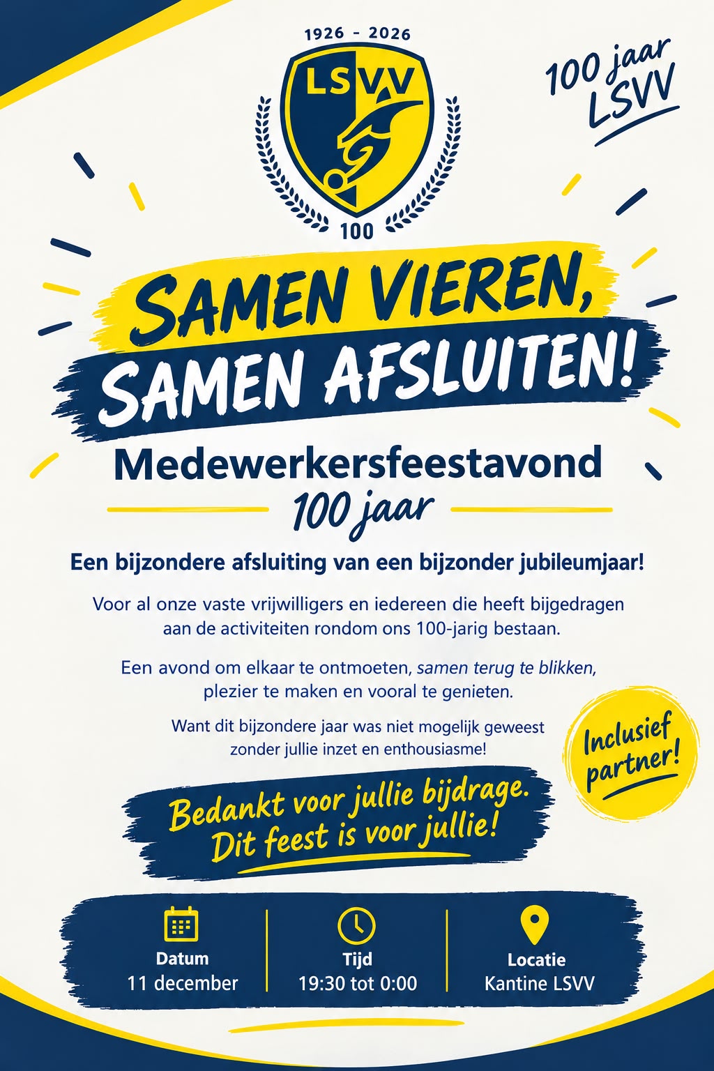 Save the date: Medewerkersfeestavond op 11 december