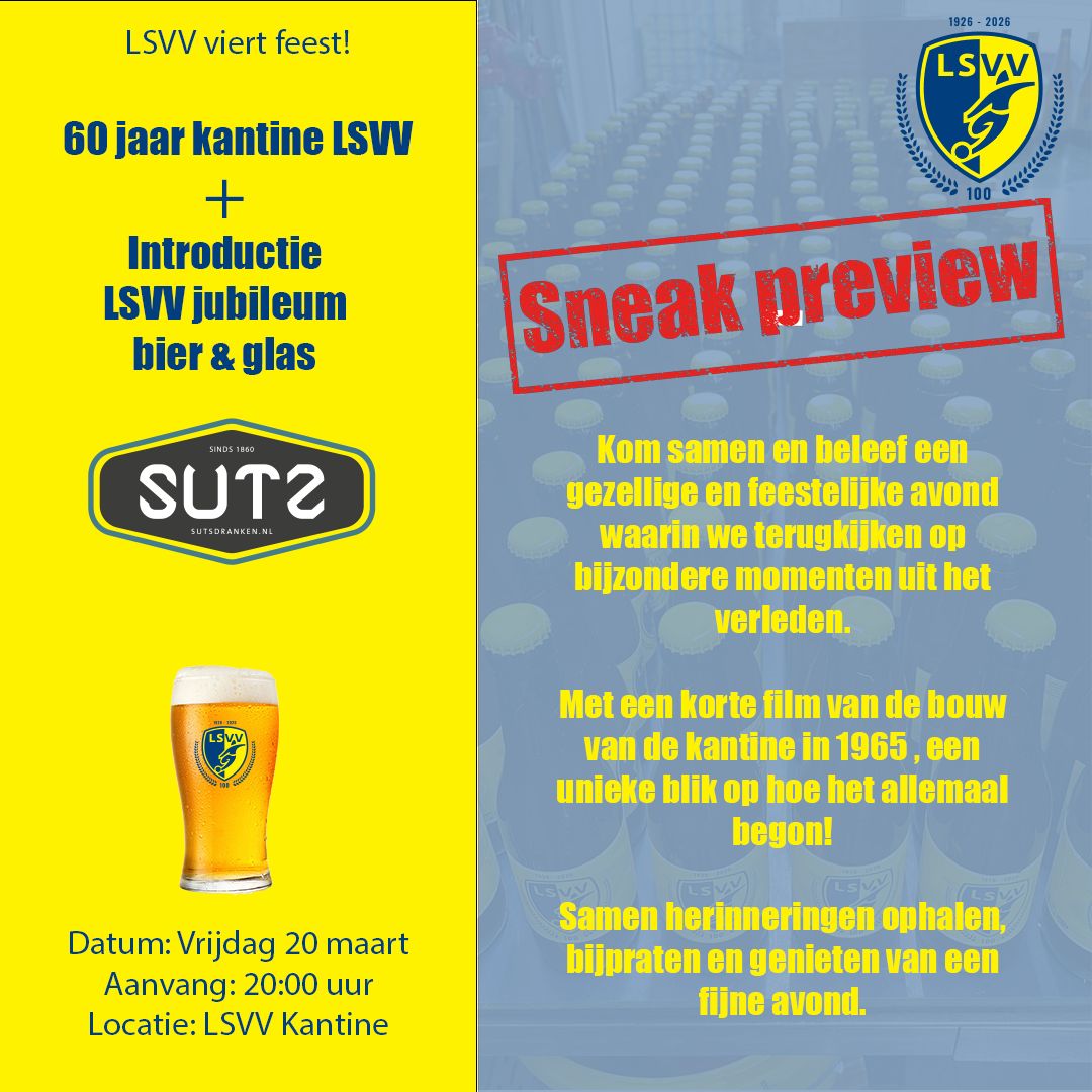 60 jaar kantine LSVV en presentatie 100 jaar LSVV Jubileum-bierpakket