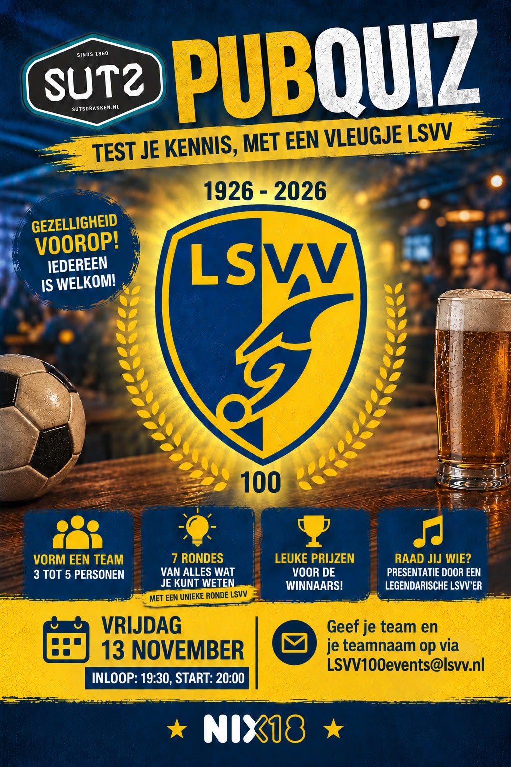 LSVV Jubileum: Pubquiz mee!