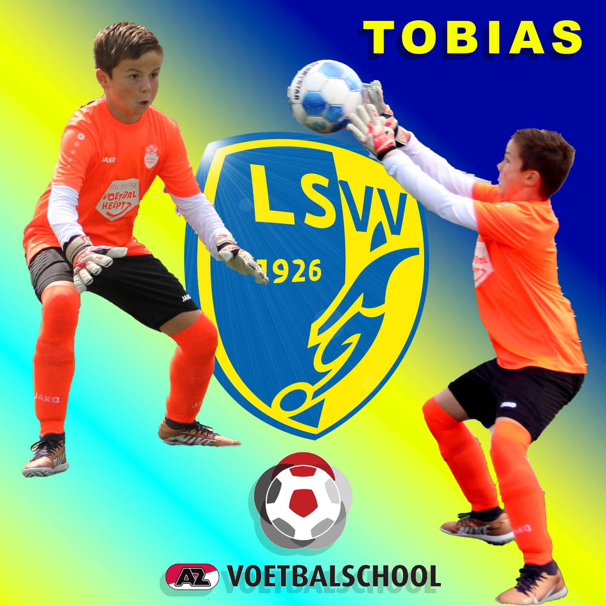 Tobias op stage bij de AZ Voetbalschool